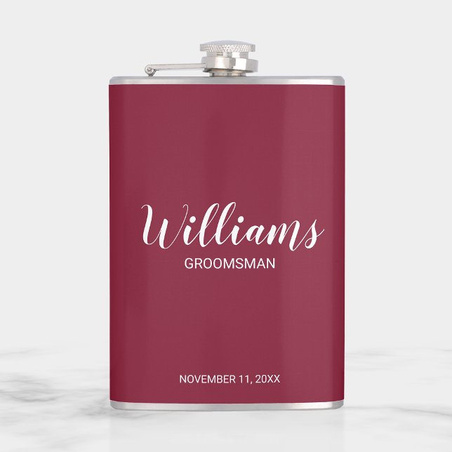 Modern Script Personalized Groomsmen Flask (Creator Uploaded)