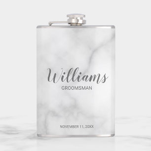 Modern Script Personalized Groomsmen Flask