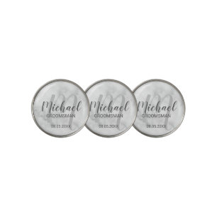 Modern Script Personalized Groomsmen Golf Ball Marker
