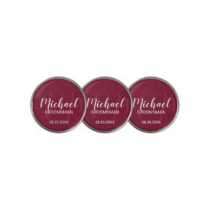 Modern Script Personalized Groomsmen Golf Ball Marker