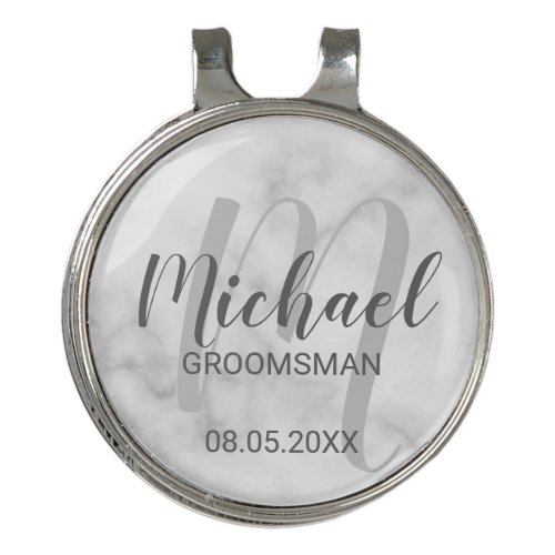 Modern Script Personalized Groomsmen Golf Hat Clip