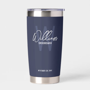 Modern Script Personalized Groomsmen Insulated Tum Tumbler