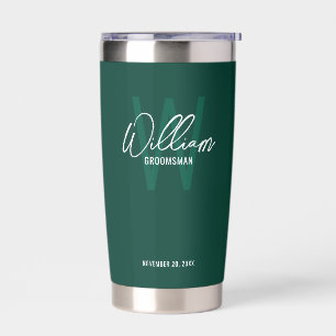 Modern Script Personalized Groomsmen Insulated Tumbler