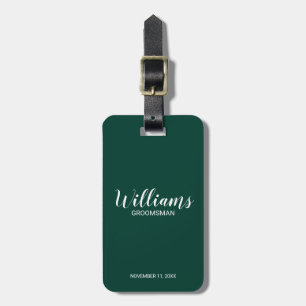 Modern Script Personalized Groomsmen Luggage Tag