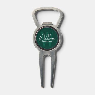 Modern Script Personalized Groomsmen Monogram&Name Divot Tool