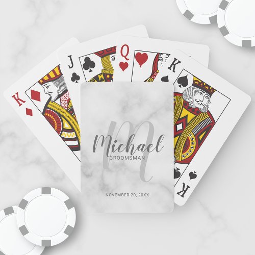 Modern Script Personalized Groomsmen Playing Cards