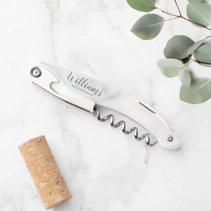 Modern Script Personalized Groomsmen Waiter's Corkscrew
