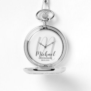 Modern Script Personalized Groomsmen Watch