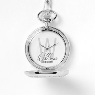 Modern Script Personalized Groomsmen Watch