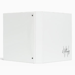 Modern Script Personalized Monogram and Name 3 Ring Binder