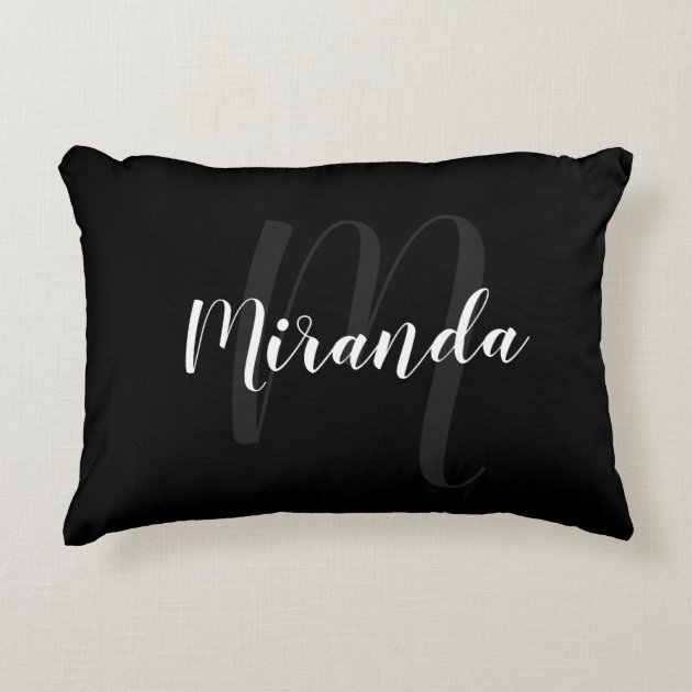 monogram accent pillow