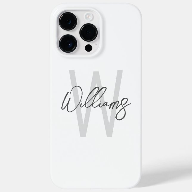 Modern Script Personalized Monogram and Name Case-Mate iPhone Case (Back)