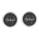 Modern Personalized Bold Monogram and Name Cufflin Cufflinks