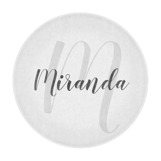 Modern Script Personalized Monogram and Name Cutting Board (Front)