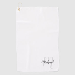 Modern Script Personalized Monogram and Name Golf Towel