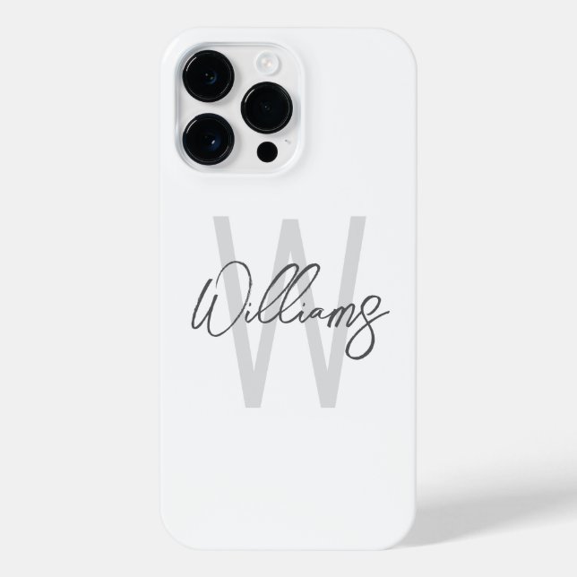 Modern Script Personalized Monogram and Name iPhone Case (Back)