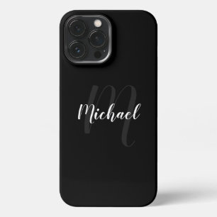 Modern Script Personalized Monogram and Name iPhone 13 Pro Max Case