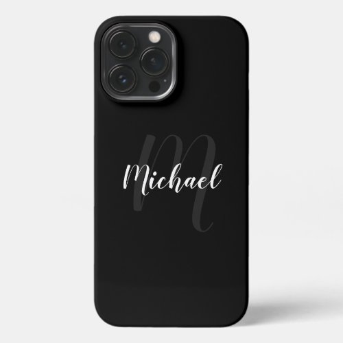 Modern Script Personalized Monogram and Name iPhone 13 Pro Max Case