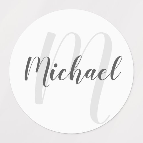 Modern Script Personalized Monogram and Name Labels