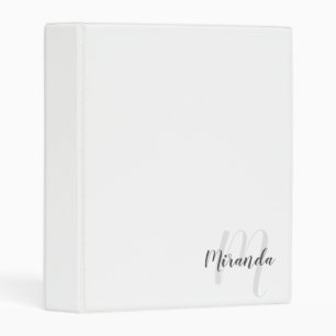 Modern Script Personalized Monogram and Name Mini Binder