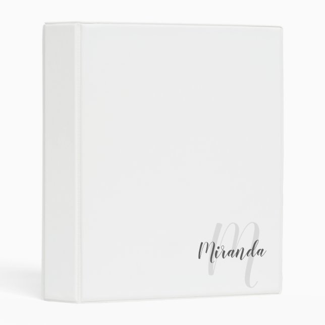 Modern Script Personalized Monogram and Name Mini Binder (Front/Spine)