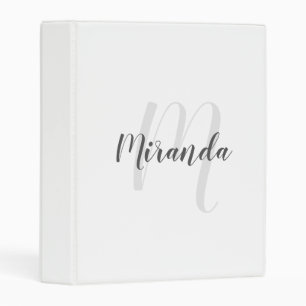 Modern Script Personalized Monogram and Name Mini Binder