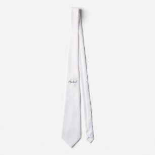 Modern Script Personalized Monogram and Name Neck Tie