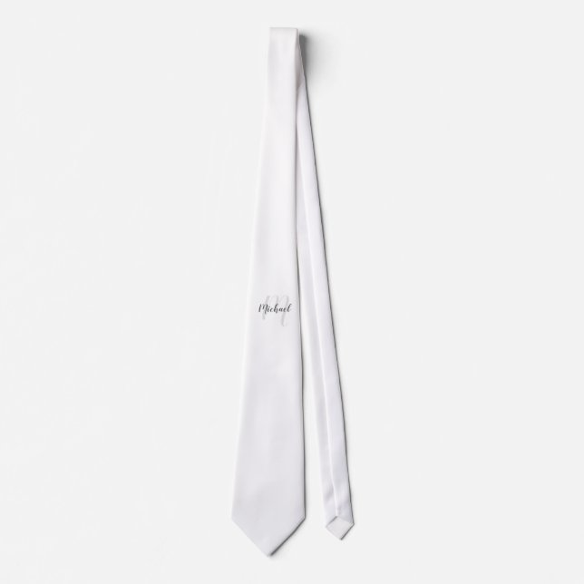 Modern Script Personalized Monogram and Name Neck  Tie (Front)