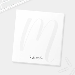 Modern Script Personalized Monogram and Name Notepad