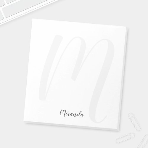 Modern Script Personalized Monogram and Name Notepad