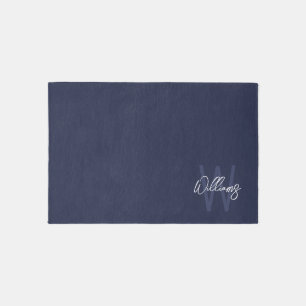 Modern Script Personalized Monogram and Name Outdoor Rug