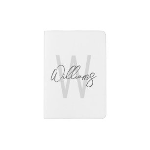 Modern Script Personalized Monogram and Name Passport Holder