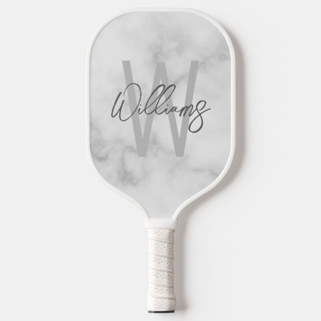Modern Script Personalized Monogram and Name Pickleball Paddle (Front)