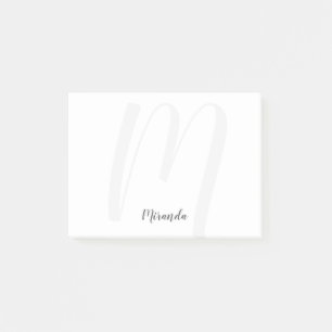 Modern Script Personalized Monogram and Name Post-it Notes