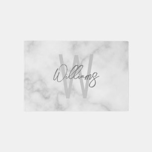 Modern Script Personalized Monogram and Name Rug