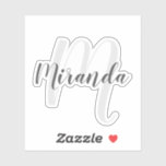 Modern Script Personalized Monogram and Name Sticker Modern Script Personalized Monogram and Name Sticker