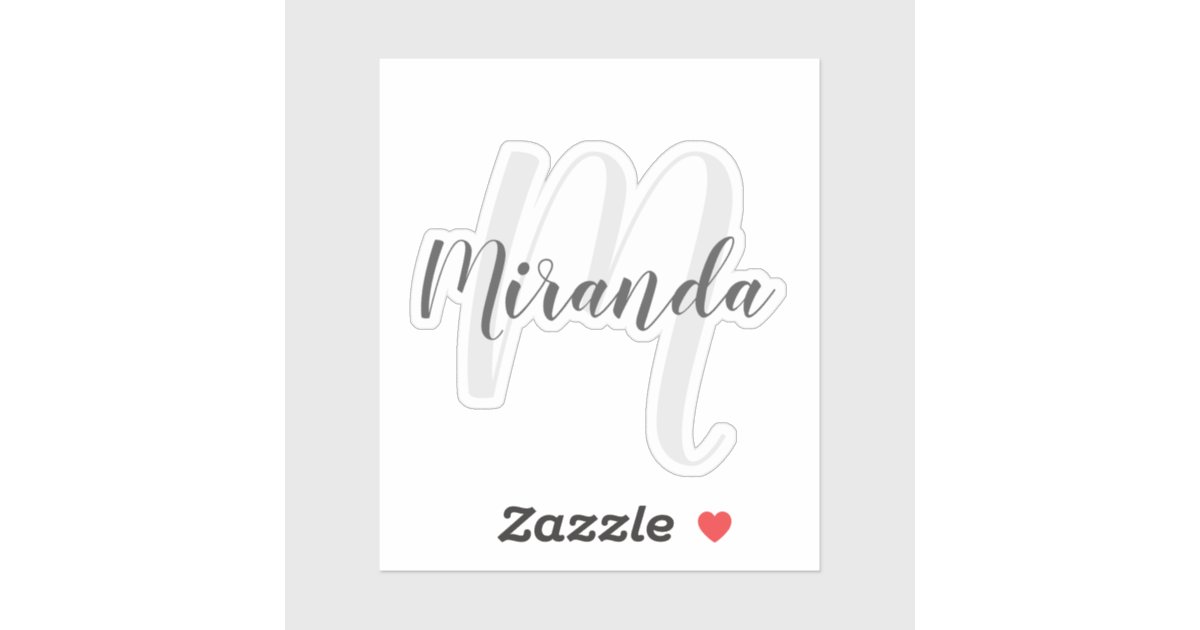 Personalized Script Monogram Modern Script Personalized Monogram and Name Sticker | Zazzle