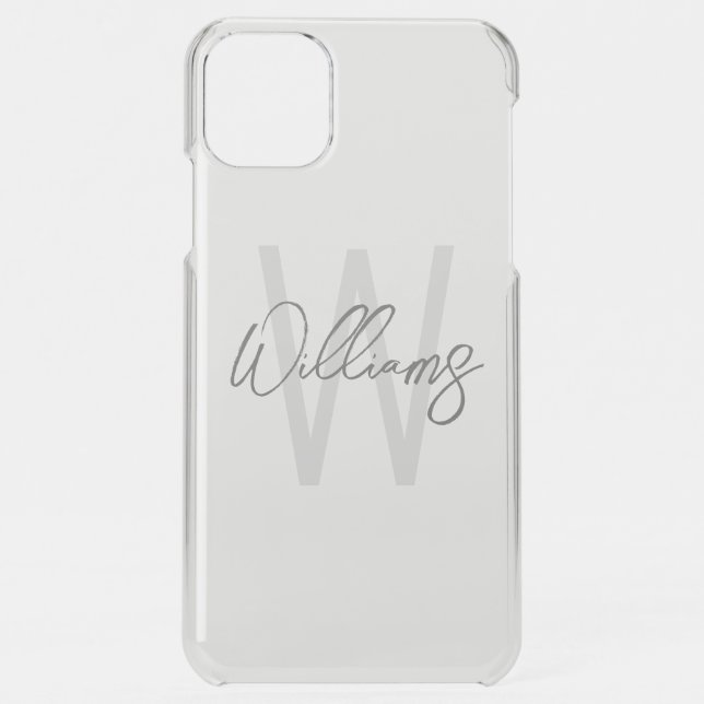 Modern Script Personalized Monogram and Name Uncommon iPhone Case (Back)