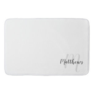 Modern Script Personalized Monogram & Family Name Bath Mat