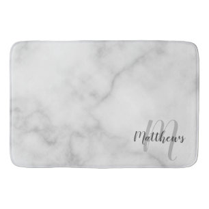 Modern Script Personalized Monogram & Family Name Bath Mat