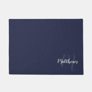 Modern Script Personalized Monogram & Family Name  Doormat