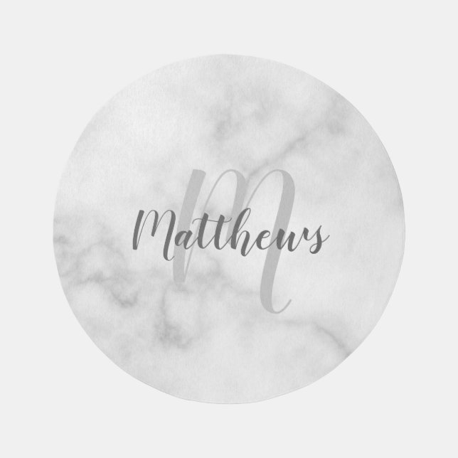 Modern Script Personalized Monogram & Family Name Outdoor Rug (Front)