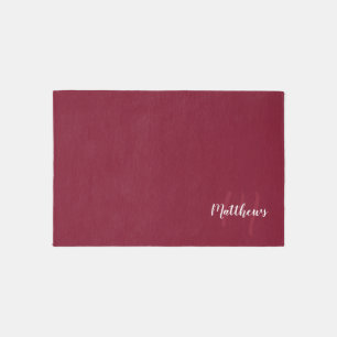 Modern Script Personalized Monogram & Family Name Outdoor Rug
