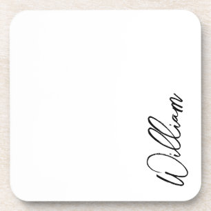 Modern Script Personalized Name Beverage Coaster