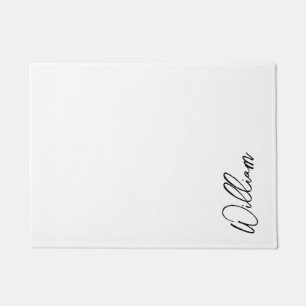 Modern Script Personalized Name Doormat