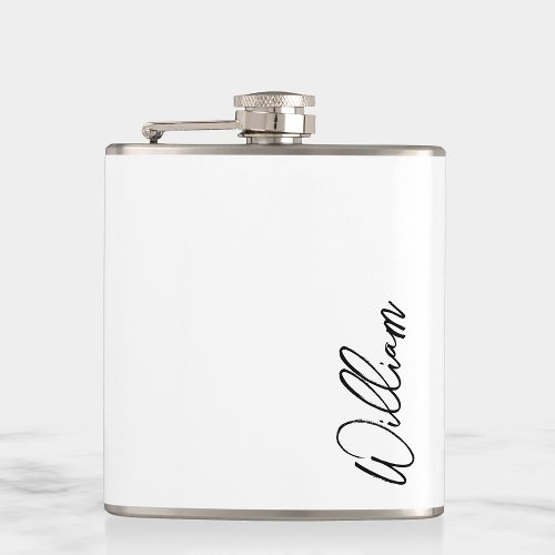 Modern Script Personalized Name Flask