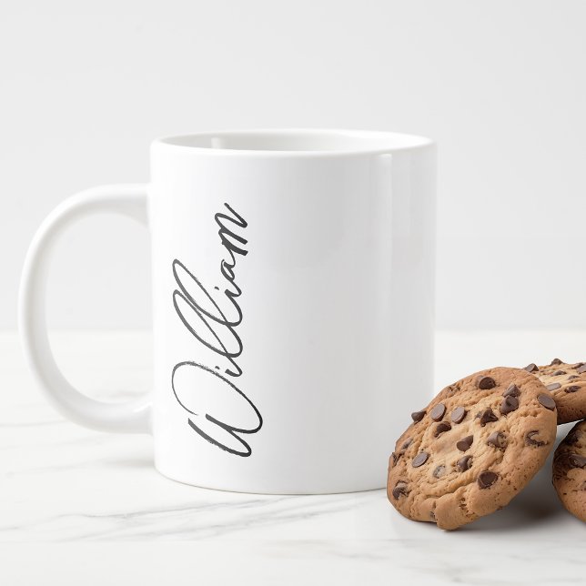 Modern Script Personalized Name Giant Coffee Mug (Creator Uploaded)