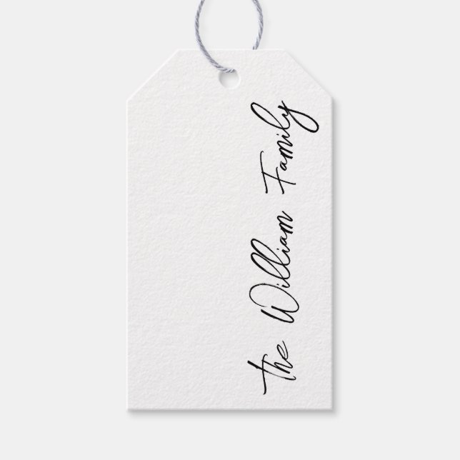 Modern Script Personalized Name Gift Tags (Front)