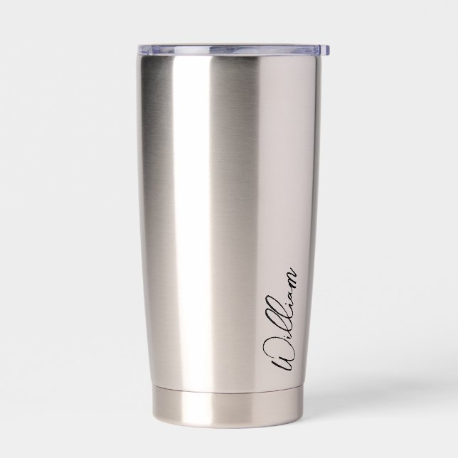 Modern Script Personalized Name Insulated Tumbler (Left)