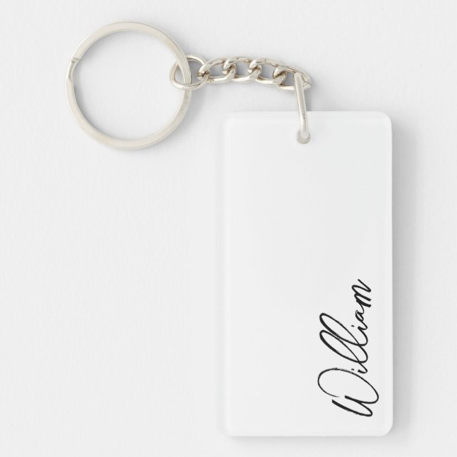 Modern Script Personalized Name Keychain (Front)